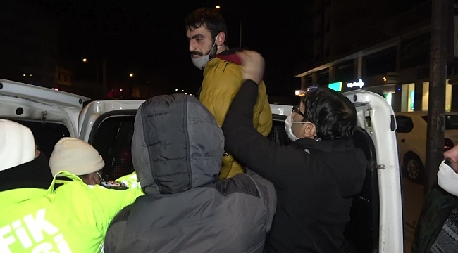 Bursa'da polise direndi, ceza yemekten kaçamadı