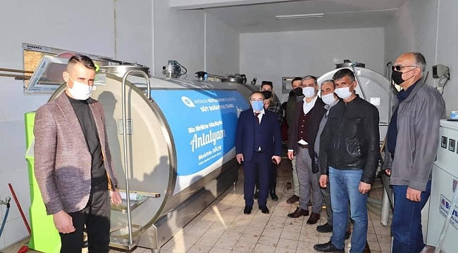 Büyükşehir'den Elmalı Yuva'ya 4 tonluk süt tankı
