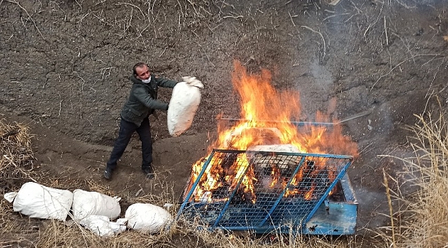 Çorum'da ele geçirilen 321 kilo uyuşturucu madde imha edildi