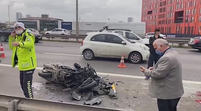 E-5'te motosiklet otomobile arkadan çarptı: 1 ölü
