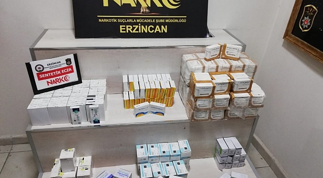 Erzincan'da 12 bin 260 adet hap ve toplam bin 550 adet ampul ele geçirildi