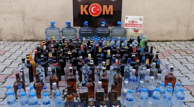 Hatay'da kaçak ve sahte içki operasyonu