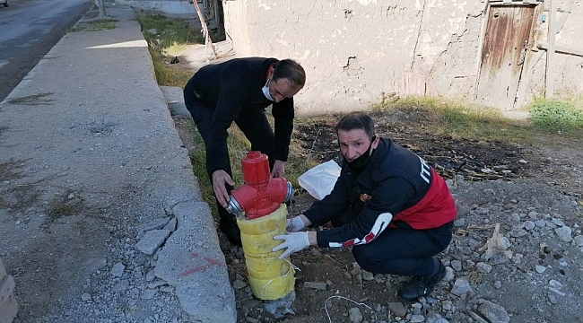 Hisarcık'ta yangın vanalarına kış bakımı