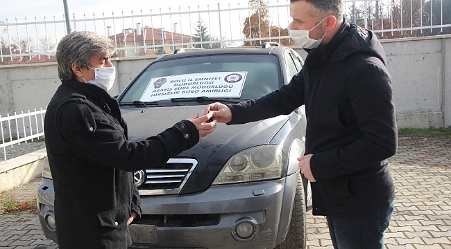 İstanbul'dan çekici ile çalınan cip Bolu'da sahibine teslim edildi