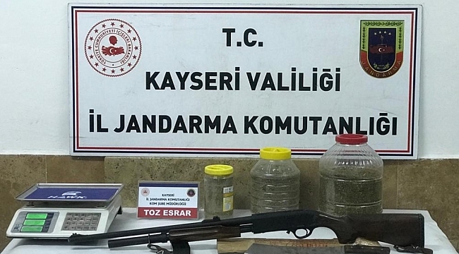 Jandarmanın arama yaptığı evde 6 kilo esrar yakalandı