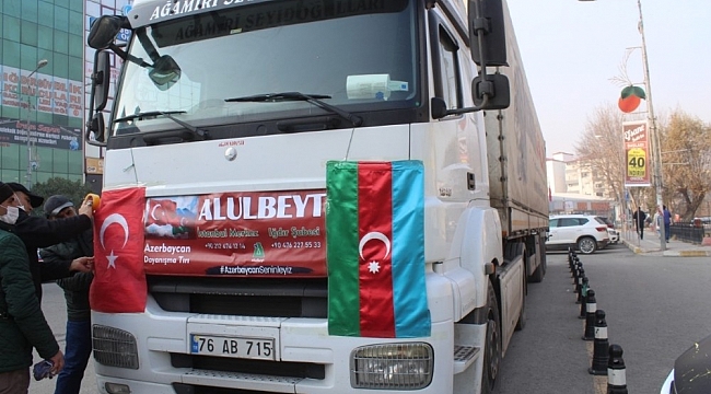 Kardeş ülke Azerbaycan'a yardım tırı yola çıktı
