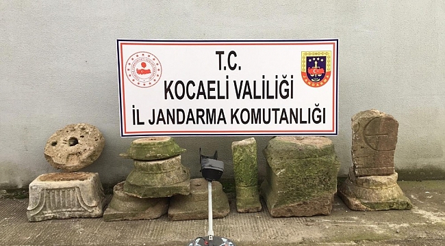 Kocaeli'de Roma dönemine ait 9 adet sütun parçası ele geçirildi
