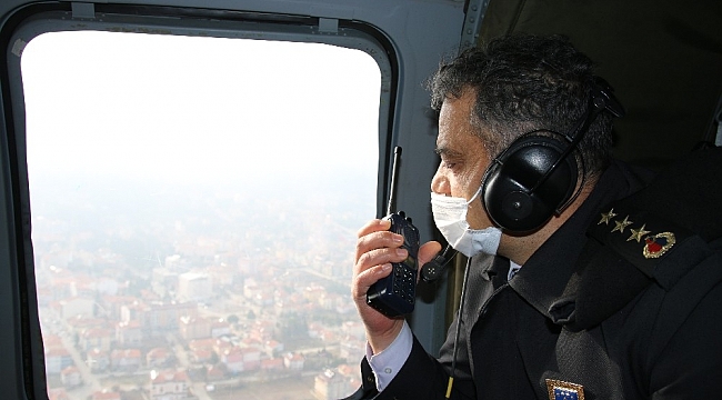 Kural ihlalleri helikopter ile tespit edildi