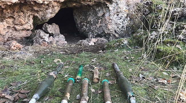 Mardin'de teröristlere ait sığınakta roketatar mühimmatı ele geçirildi