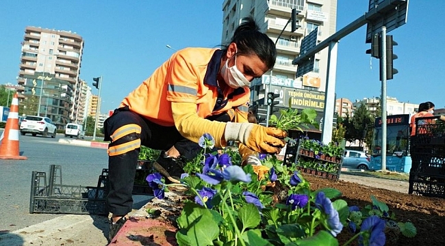 Mersin'de 430 bin çiçek toprakla buluştu