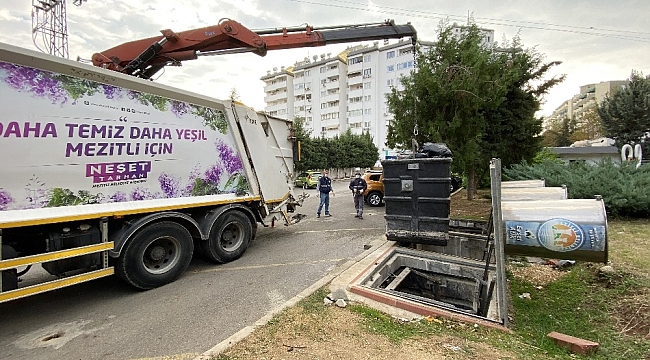 Mezitli'de Covid-19'a karşı robotik kollu konteyner sistemi
