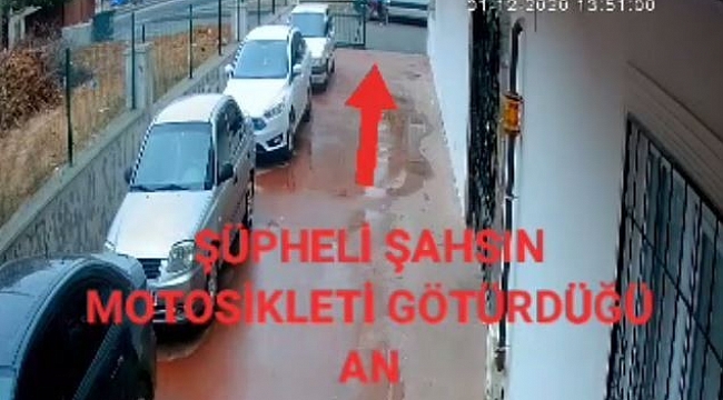 Motosiklet hırsızı güvenlik kamerasına yakalandı