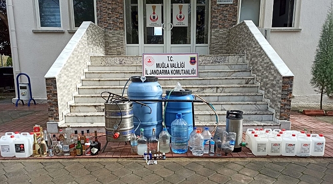 Muğla'da 120 litre el yapımı alkol ele geçirildi