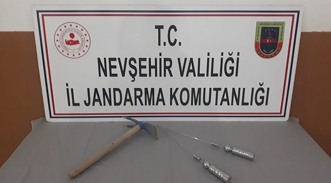 Nevşehir'de define avcısı suçüstü yakalandı