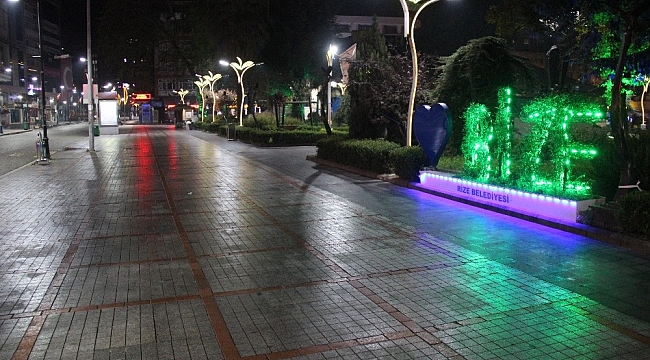 Rize'de sokaklar sessizliğe büründü