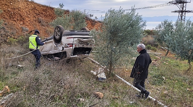 Şarampole uçtular, burunları bile kanamadı