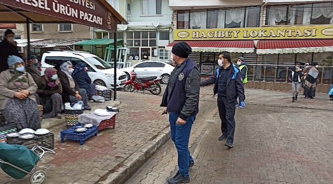 Şuhut'ta 'Yöresel Ürünler Pazarı'nda korona virüs denetimi