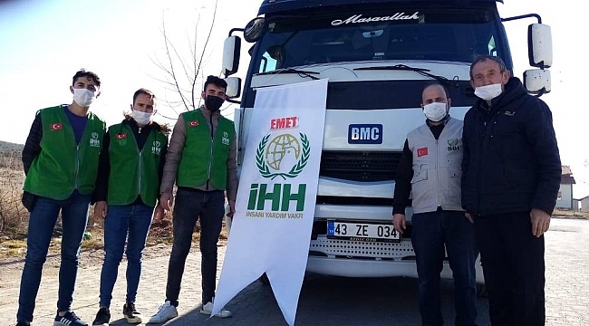 Suriye'ye 1 tır yardım malzemesi gönderdi