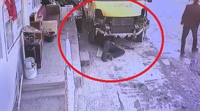 Tamir etmek istediği kamyonet çalışınca böyle can verdi