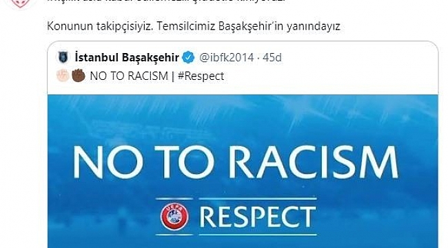 TFF: "Konunun takipçisiyiz, Başakşehir'in yanındayız"