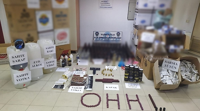 Turgutlu polisinden "Ohh" isimli kaçak içki operasyonu