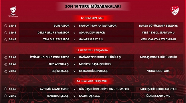 Türkiye Kupası programı açıklandı