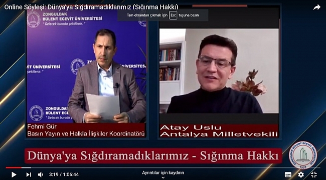 Uslu, 'Dünyaya Sığdıramadıklarımız' başlıklı söyleşinin konuğu oldu