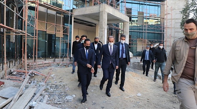 Vali Erin Suruç'ta kütüphane inşaatında incelemelerde bulundu