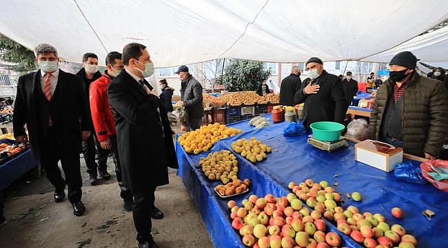 Vali Masatlı'dan pazarda, mahallede esnaf turu