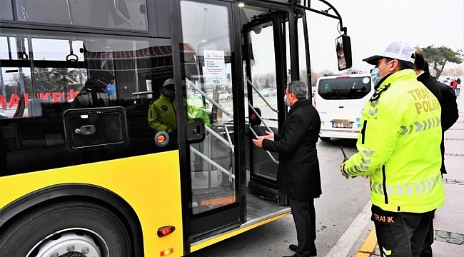 Vali Şıldak, toplu ulaşım araçlarını denetledi