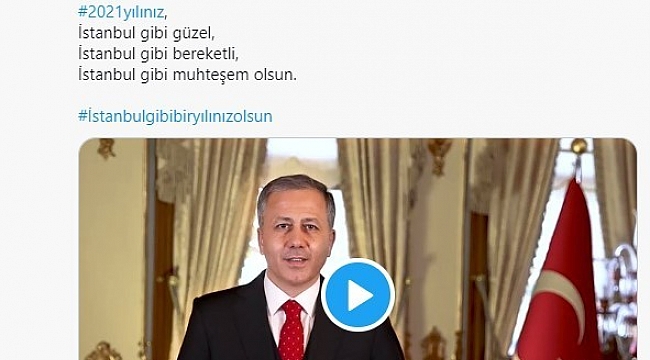 Vali Yerlikaya'dan yeni yıl mesajı