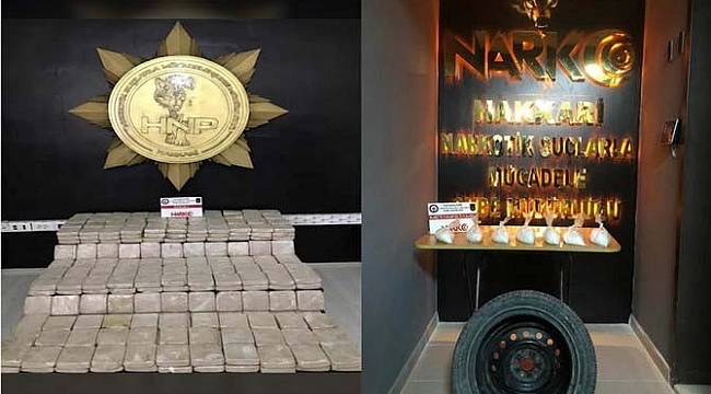 Yüksekova'da 157 kilo 700 gram eroin ele geçirildi