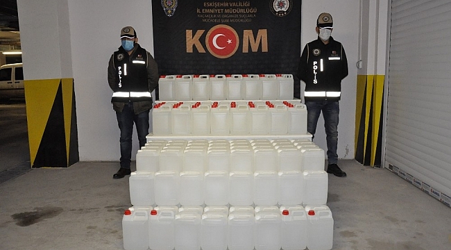 720 litre etil alkol ele geçirildi