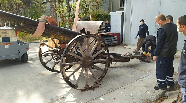 77 yıllık sahra topu müzede yerini aldı