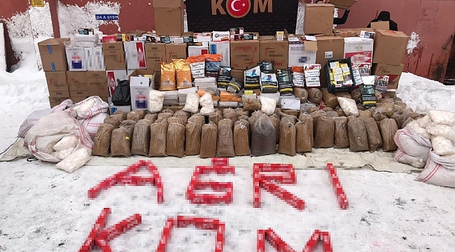 Ağrı'da 130 kilo ambalajlı, 450 kilo da açık tütün ele geçirildi