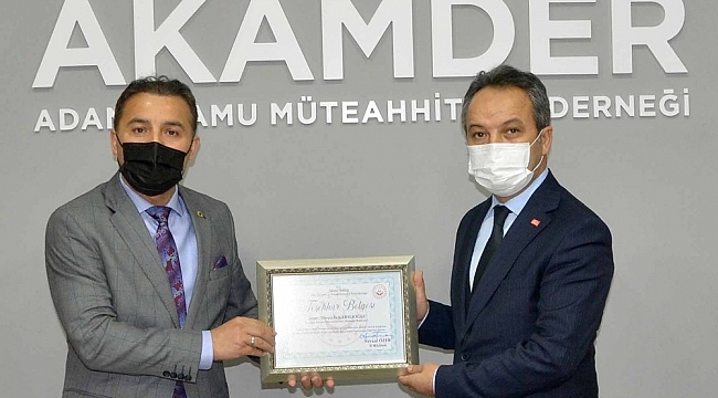 AKAMDER'e teşekkür belgesi