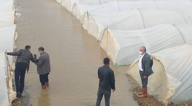 Antalya'da taşan dere ekili alanları su altında bıraktı