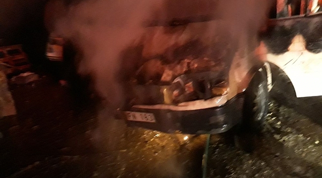 Araçta başlayan yangın eve sıçradı