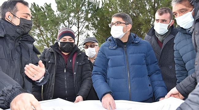 Başkan Çelik Sancaklıiğdecik çok amaçlı salon inşaatında incelemelerde bulundu