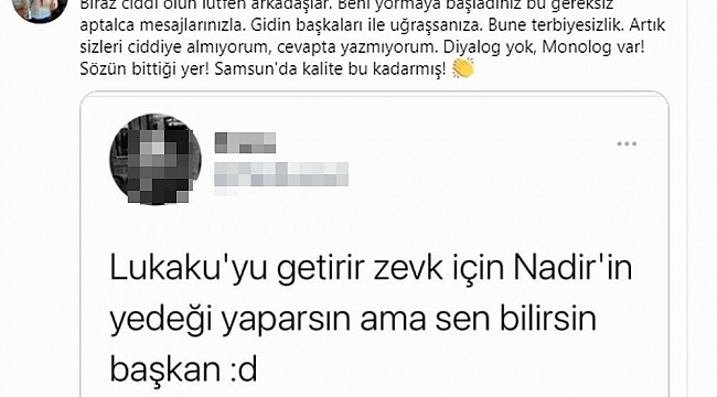 Başkan Yüksel Yıldırım'dan Lukaku tepkisi