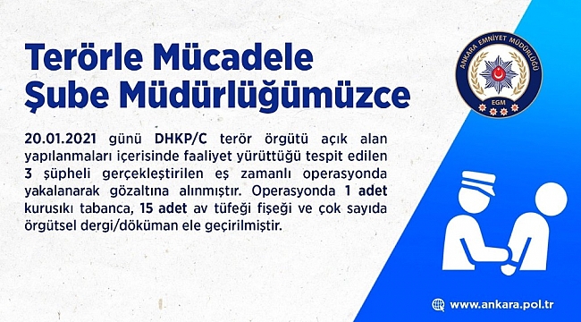 Başkent'te DHKP-C operasyonu: 3 gözaltı