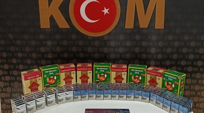 Bayburt'ta kaçak çay ve sigara ele geçirildi