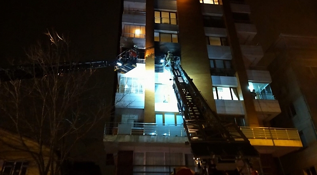 Beykoz'da 4 katlı binada korkutan yangın