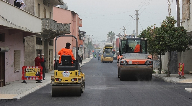 Büyükşehir Belediyesinden Kazanlı'da asfalt çalışması