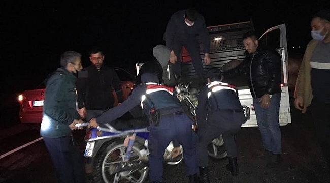 Çalıntı motoru muhtar ve köyün gençleri buldu