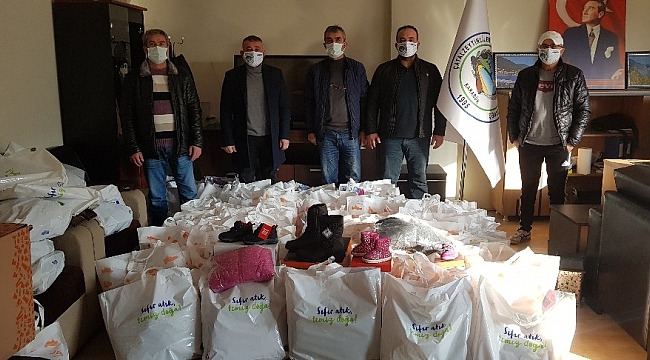 Çatalzeytinliler Derneği'nden mont ve ayakkabı yardımı