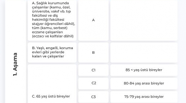 Covid-19 aşısı olacak grupların sıralaması belli oldu