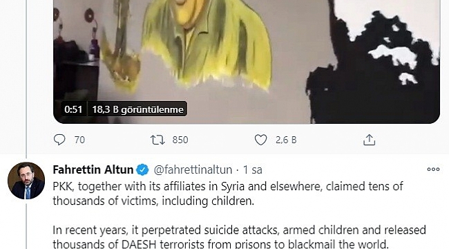 Cumhurbaşkanlığı İletişim Başkanı Altun: "Batı, HDPPKK yalanlarını yaymayı bırakmalı ve gerçeği söylemeli"