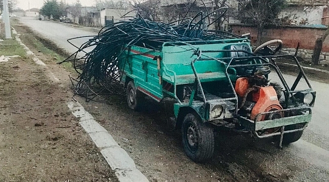 Direğe gücü yetmeyince parçalarını çaldı