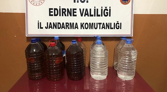 Edirne'de 110 litre kaçak içki